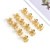 YISSION Hair Accessories: 12PCS Cute Mini Gold Metal Flower Clips for Thin and Thick Hair - Barrettes and Claws for Women and Girls