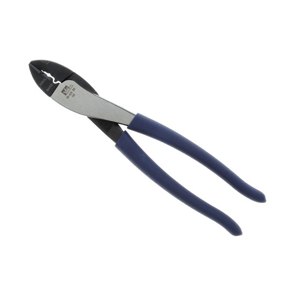 IDEAL Electrical 30-429 Multi-Crimp Tool - 9.75 in., High Leverage Pivot Wire Crimper with Knife-To-Anvil Blades, Dipped PVC Grips