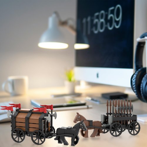 Koowants Medieval Carriage Building Blocks,Ancient Military Weapons Chariot Building Bricks,Medieval Castle Building Set,MOC Medieval Castle Accessories Building Blocks Suitable for Lego