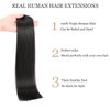 JIAMEISI Clip In Hair Extensions Human Hair 120g 8pcs Thickened Silky Straight Human Hair Clip In Extensions 16inch #1B Natural Black Seamless Clip In Hair Extensions