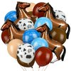 Hungdao 52 Pcs Western Party Horse Balloons Cowboy Decorations Bandana Balloons Cowgirl Foil Latex Balloons for Baby Shower Birthday Arch Decorations(Blue Brown Series)