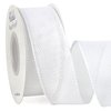 Ribbli White Burlap Wired Ribbon,1-1/2 Inch x 10 Yard,Cross Royal Burlap Wired Edge Ribbon for Big Bow,Wreath,Tree Decoration,Outdoor Decoration
