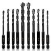 UBESTHS 10Pcs Masonry Drill Bits Kit for Concrete, Stone, Carbide Drill Bit Set for Glass, Brick, Tile, Plastic, Ceramic and Wood Size 5/32 to 1/2 inch