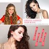 48 Pieces Hair Perm Rods Short Cold Wave Rods Plastic Perming Rods Hair Curling Rollers Curlers with Steel Pintail Comb Rat Tail Comb for Hairdressing Styling Supplies (0.51 Inch, Pink)