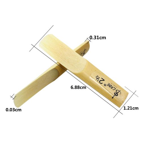 SUEWIO 10 Pack Bb Clarinet Reeds with Plastic Box, Strength 3.5 Reeds for Clarinet, Thinner Reed Tip & Unfiled Cut, Traditional Reeds for Clarinet Experienced Players