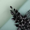 Kercisbeauty Wedding Bridal Small Cute Black Crystal Hair Comb Side Headpiece for Women Girls Halloween Party Costume Hair Accessories (Black)