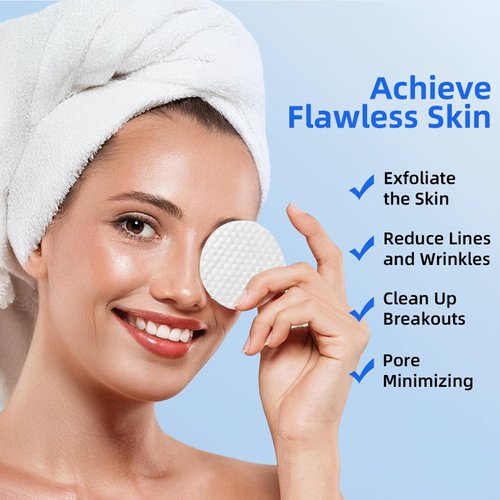 Glycolic Acid Pads, 10% Ultra Pure Glycolic Acid & 2% Salicylic Acid, Exfoliating Peel Pads for Face, Effective Chemical Peel, Keeps Skin Smooth and Prevents Wrinkles and Lines - 60 Pads