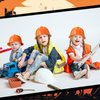 Sumind 48 Packs Party Construction Hats Kids Worker Soft Plastic Hat Age for 3 4 5 6 7 8 Kids Dress up Birthday Supplies(Orange)