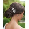 Unicra Rhinestone Bride Wedding Hair Pins Bridal Hair Clips Crystal Hair Piece Decorative Bridesmaids Hair Accessories for Women and Girls Pack of 2 (A-Silver)