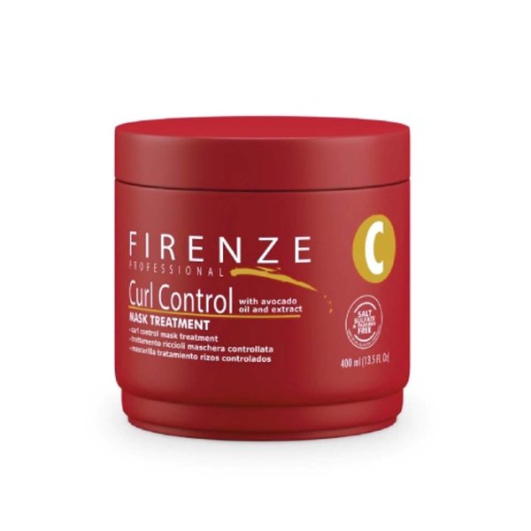 Firenze Professional Curl Control Mask Treatment with avocado oil extract (salt sulfate & paraben free) 13.5 oz, Includes Gift Bag