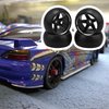 Walmine 4pcs RC 5 Spoke Wheel Drift Tyre Black Wheel Rims Replacement for WL 1/28 K969 K989 P929 RC Car