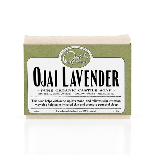 Ojai Lavender Organic Castile Olive Oil Soap, Made with Natural Lavender Essential Oil from Ojai California (4oz, 112g)