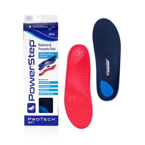 Powerstep ProTech Met Full Length Orthotics - Medical Grade Shoe Insoles for Plantar Fasciitis + Metatarsal Foot Pain - Rigid Arch Support and Maximum Cushioning for Men & Women (M 8-8.5 W 10-10.5)
