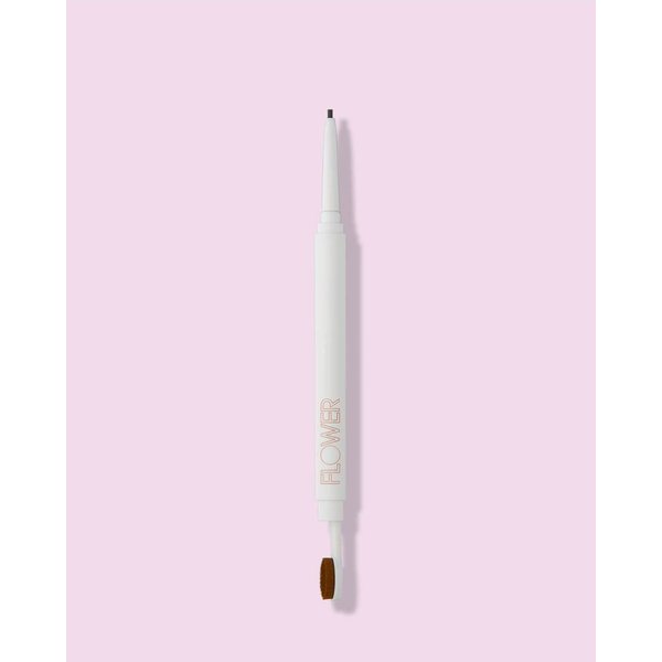 FLOWER BEAUTY By Drew Barrymore Microbrow Eyebrow Pencil - Skinny + Precise Lines - Hair-Like + Natural Finish - Built-In Brush - Espresso