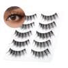 MLEN DIARY False Eyelashes Wispy Long Extension Eyelashes Natural Look Cat Eye 3D Mink Reusable Fake Eyelashes, 5 Pairs Pack