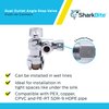 SharkBite 1/2 x 3/8 Inch Compression Dual Outlet Angle Stop Valve, Quarter Turn, Push to Connect Brass Plumbing Fitting, PEX Pipe, PE-RT, CPVC, Copper Pipe, 25558LF