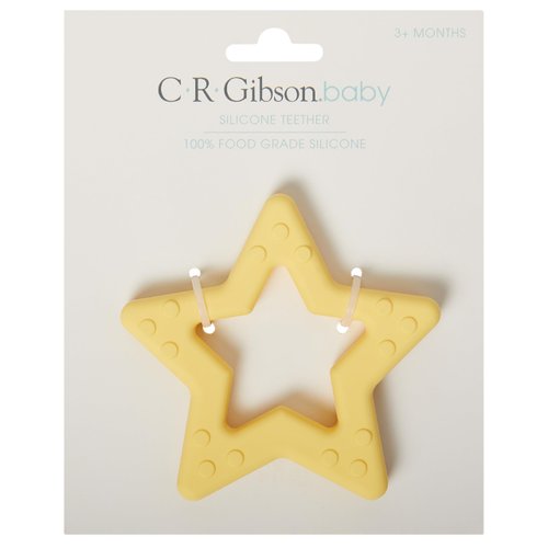 C.R. Gibson 100% Food Grade Silicone Star Baby Teether for Infants, 2.75" x 4.25", Multicolor