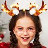BARTOSI Light Up Christmas Reindeer Antlers Headbands Reindeer Antler Headband Deer Antler Hair Band Cute Hair Hoop Deer Ears Holiday Costume Headpiece Hair Accessories for Christmas Party
