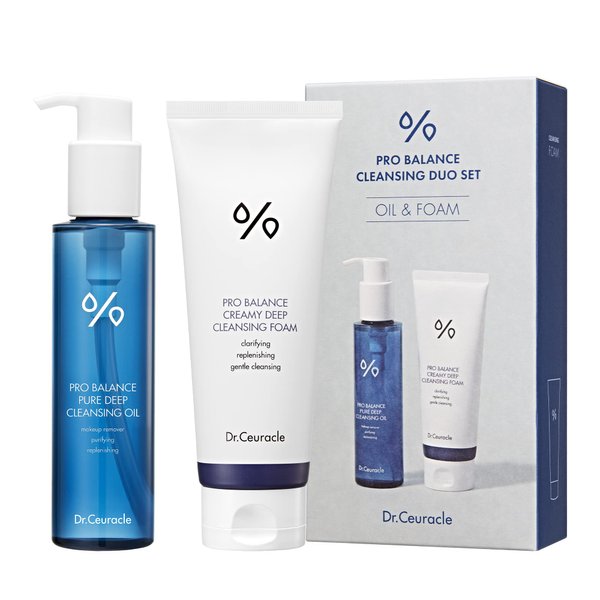 Dr.Ceuracle by leegeehaam Pro Balance Cleanser Duo Set (Cleansing Oil & Foam) - Hydrating pH Balanced Daily Facial Wash for All Skin Types