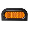 Partsam 2 Pcs AMBER Oval 6-1/2" Sealed LED Turn Signal and Parking Light Kit with Mounting Brackets, Grommet and Plug, Faceted Led Trailer Lights w Amber Reflector on trailers less than 80" wide