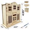 Oojami Wooden Police Station Crafting Kit: 12 DIY Unfinished Police Station Decoration Party Favors Supplies Ideal for Kids and Adults of All Ages with Paints and Brush (Pre-Assembled)