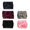 SuperiMan Wide Band Velvet Headband for Baby,Toddler Girls Bows Turban Head Wrap Hair Bands Photography Props Hairband (Navy+Wine Red+Black+Gray+Pink)