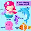 KRAFUN Mermaid Sea Animals Beginner Sewing Kit for Kids Art & Craft kit, Includes 5 Soft Plush Dolls, Instructions & Felt Materials for Learn to Sew, Embroidery Skills, Gift for Girls Educational