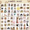 96PCS Cat Individually Wrapped Tattoos, Cat Temporary Tattoos, Cat Stickers Waterproof, Removable for Birthday Decorations Party Supplies, Cat Party Favors, School Rewards Gifts Ideas for Girls Boys
