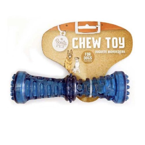 Bonita Pet Dog Chew Toy - for Aggressive Chewer Indestructible Interactive Boredom Training Promotes Dental Health & Clean Teeth Relieves Anxiety Stress Blue Stick