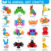 HAPMARS Animal Paper Art Craft Kit for Kids, 16 pcs Make Your own Craft Projects for Toddlers Boys & Girls Age 3 4 5 6 7 8, DIY Art Supplies Gifts for Kids Birthday Christmas