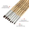 Winstonia 7pcs Gel Nail Brush Set for Nail Tips Builder & Overlay, Sculpting, Poly Gel, and Extensions. Oval Size Brushes Manicure Painting Pen - WOODEN ALLURE