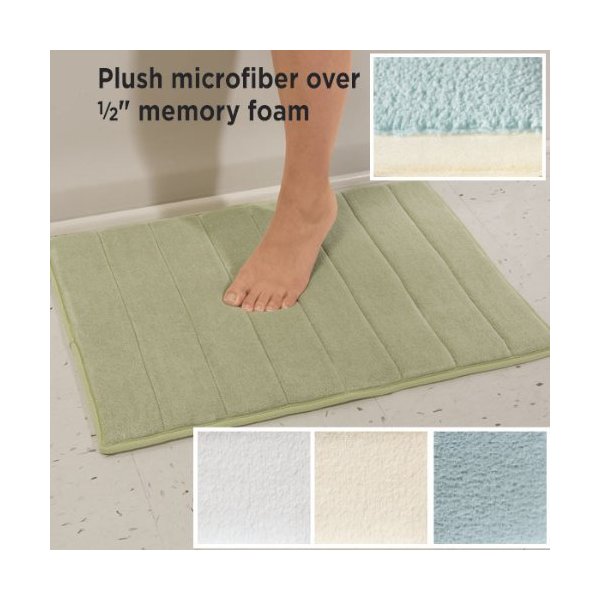 The_Curtain_Shop Memory Foam Bath Mat 17x24 Spa Blue