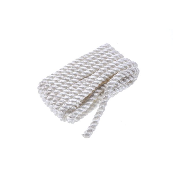Attwood 11733-7 Premium 3-Strand Twisted Nylon Dock Line, 1/2-Inch Thick, 20 Feet Long, Pre-Spliced One End, White