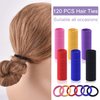 WKJHO 120PCS Multicolour Hair Ties for Women Girl,Black Elastics Hair Ties No Damage Ponytail Holder for Thick/Thin Hair Accessories,Soft Cotton Cloth Seamless Hair Bands