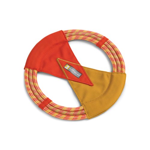 Ruffwear, Pacific Ring Dog Toy, Interactive Fetch and Tug Toy for Playing and Training, Sockeye Red