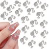 LIFOOST 3D Head Nail Charms 20 PCS Cute Nail Charms Kawaii Metal Nail Decorations for Acrylic Nails Silver