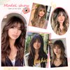 Cesomeey Clip in Bangs 100% Real Human Hair, Wispy Bangs Hair Clip, Hair Bangs Clip in Human Hair, Fake Bangs Fringe with Temples Hairpieces, Clip on Bangs for Women Daily (Medium Brown, Wispy Bangs)