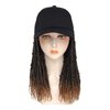 AliRobam Hat Wig Short Baseball Cap Wig with Pre-Twisted Ombre Brown Passion Twist Hair Extensions Synthetic Curly Ends Wig Hat Adjustable Black Baseball Hat Wig for Black Women(14inch, T27)