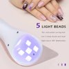 SMALLSHS Handheld LED UV Nail Lamp, Upgraded Mini Gel Nails Light Flash Nail Curing Polish Rechargeable Nail Dryer Resin Art Fast-Dry Machine Portable Home DIY Salon Manicure 5V USB