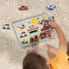 Melissa & Doug Vehicles Sound Puzzle - Wooden Peg Puzzle With Sound Effects (8 pcs) - Sound Puzzles for Toddlers, Wooden Puzzles For Kids Ages 2+