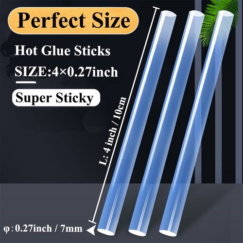 Mini Hot Glue Gun Sticks, 200 Pack MONVICT Glue Sticks with 4" Long 0.27” Diameter, Craft Hot Glue Pastes All Purpose Hot Melt Glue Sticks for Most Glue Guns, Clear Glue Sticks for DIY, Arts & Crafts