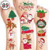 8 Sheets Christmas Temporary Tattoos Stickers Themed Birthday Party Decorations Supplies Favors Decor Winter Xmas Santa for Women Kids Adults Gifts Prizes Rewards