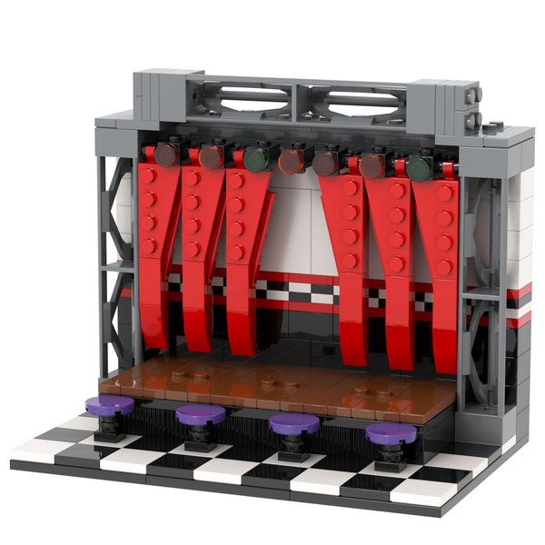 MOOXI-MOC FNAF Stage Building Set,Creative Cute Building Blocks Children Kits,Halloween Christmas for Kids(258pcs)