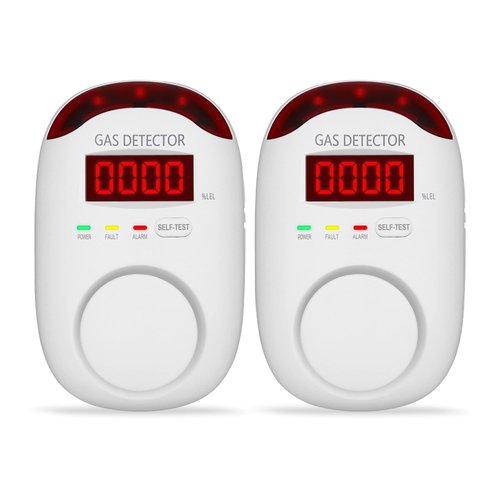 2 Packs Gas Detector & Alarm - Koabbit Plug in Natural Gas Detectors & Propane Gas Detectors for Home,RV & Kitchen, Combustible Gas Leak Detector Monitor for LNG, LPG, Methane.