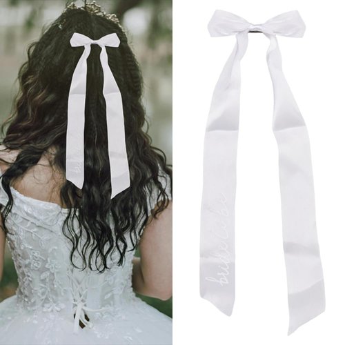 Bride to Be Hair Bow Clips for Brides Bachelorette Party Decorations White Bows for Bridal Shower Gift for Bride To Be Wedding Engagement Gifts Accessories for Women Bridal Hair Barrettes Clip