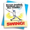 Play Strong Baseball Birthday Card 1-Pack (5x7) Power Player Illustrated Sports Birthday Cards Greeting Cards- Awesome for Baseball Players, Coaches and Fans Birthdays, Gifts and Parties!