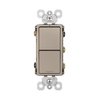 Legrand radiant RCD33NICC6 15 Amp Combination 2-in-1 Decorator Rocker Light Switch, Two 3-Way Switches, Nickel (1 Count)