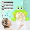 Wentoyce Frog Bubble Maker for Bath, Foam Blower Bubbling Making Machine, Nursery Rhyme Musical Bathtub Toy for Baby Kids Happy Tub Time
