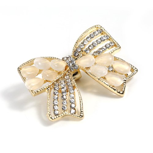 Faerie 2Pcs Silky shiny organza hair band, elastic hair band Crystal rhinestone Hair tie Silk ponytail hair tie bow rhinestone hair tie cat's eye head tie