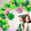 St. Patrick's Day Balloon Garland Arch Kit LUCKY Foil Balloons Pink leaf clover foil balloon for St. Patrick's Day Party Decorations Irish Birthday Party Supplies